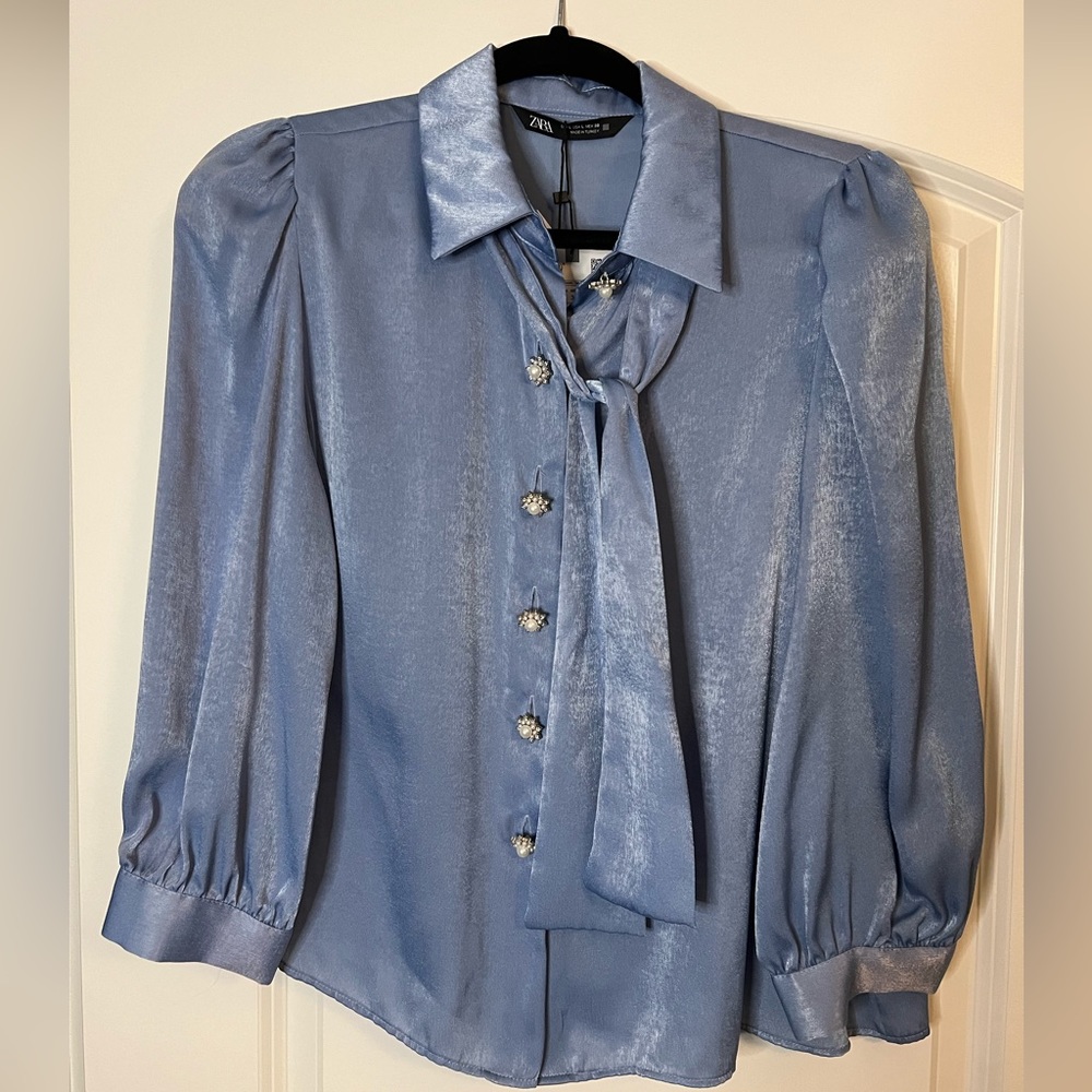 Zara Blouse with Crystal/Pearl embellishments